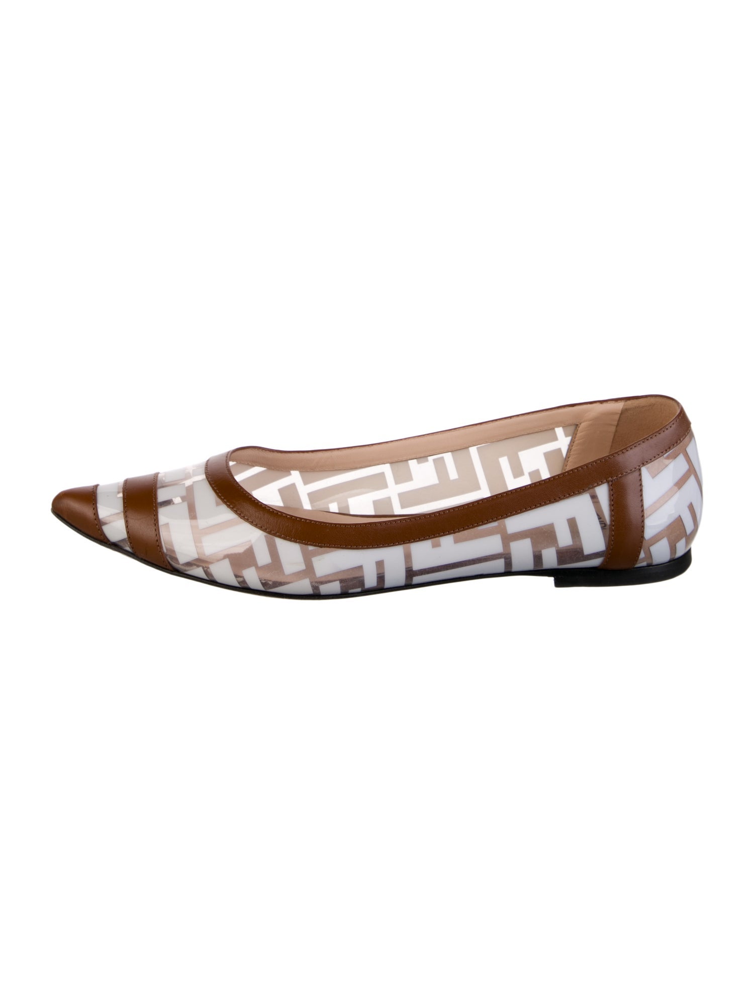 Fendi Zucca FF Logo Printed Ballet Flats