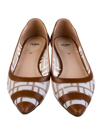 Fendi Zucca FF Logo Printed Ballet Flats