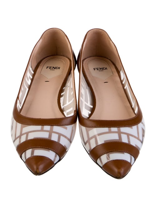 Fendi Zucca FF Logo Printed Ballet Flats