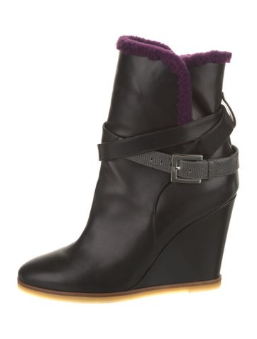 Fendi Boots Leather Fur Trim IT 38 | 8