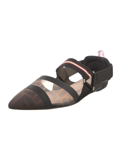 Fendi Zucca FF Logo Mesh Slingback Flats