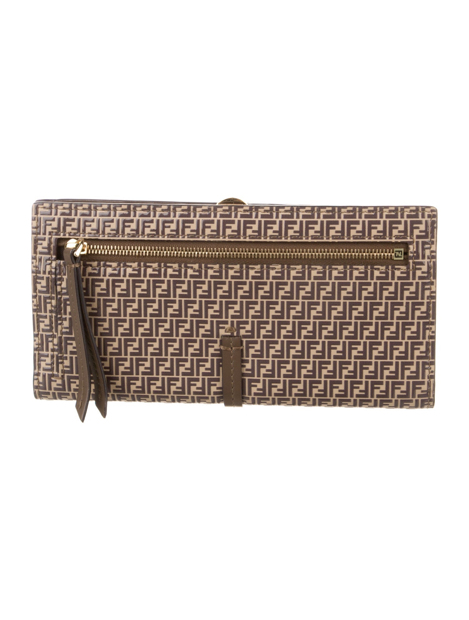 Fendi 2021 Zucchino FF Logo Continental Wallet