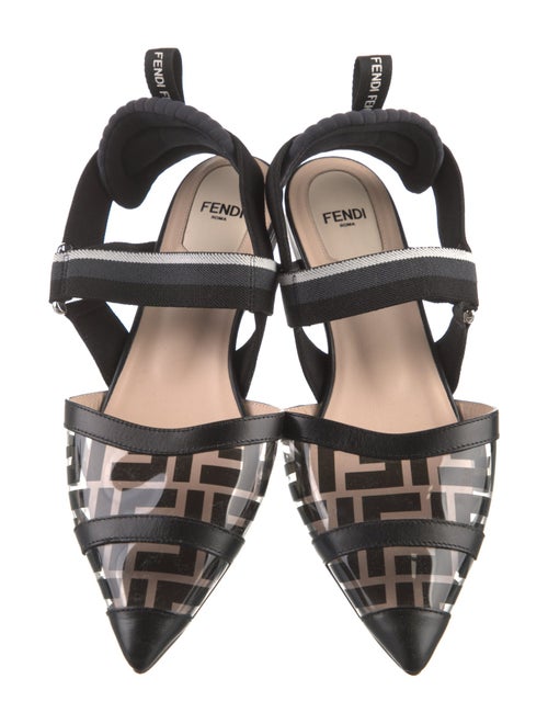 Fendi Zucca FF Logo PVC Slingback Flats