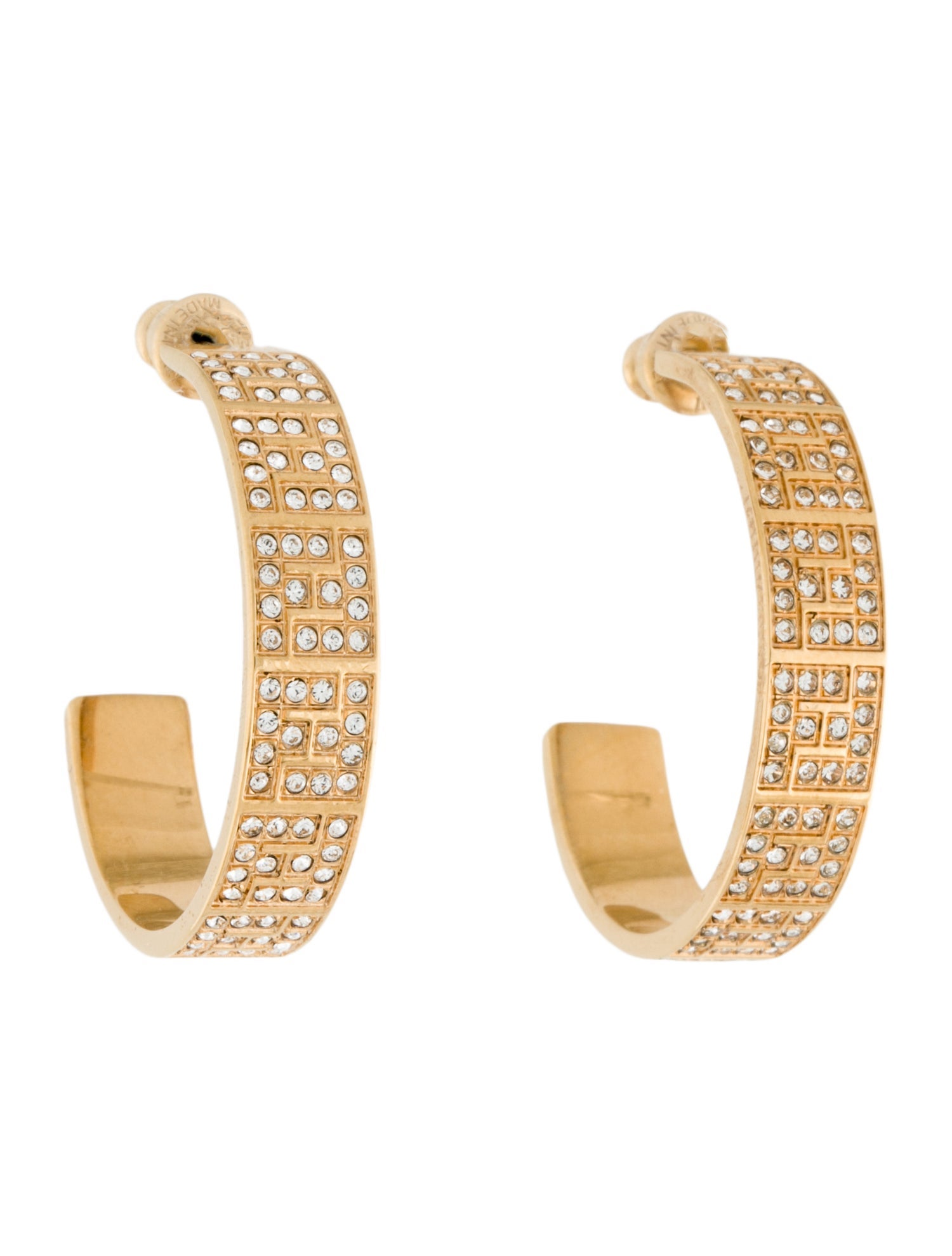 Fendi Crystal Hoop Earrings
