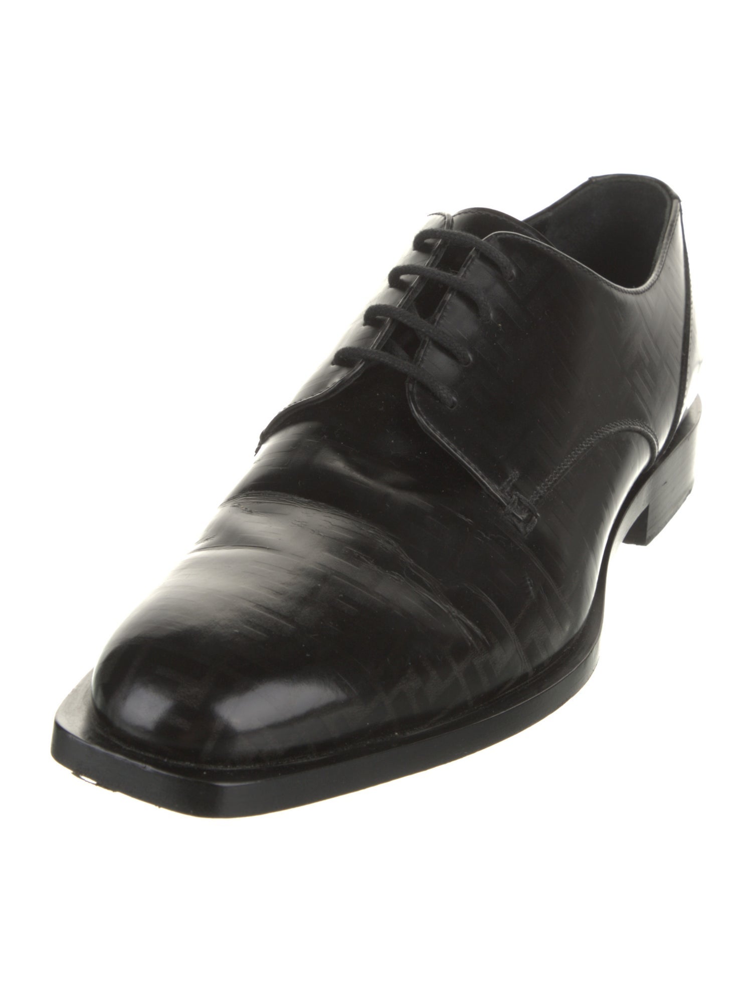 Fendi Zucca FF Logo Leather Derby Shoes