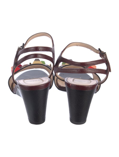 Fendi Leather Colorblock Pattern Pumps