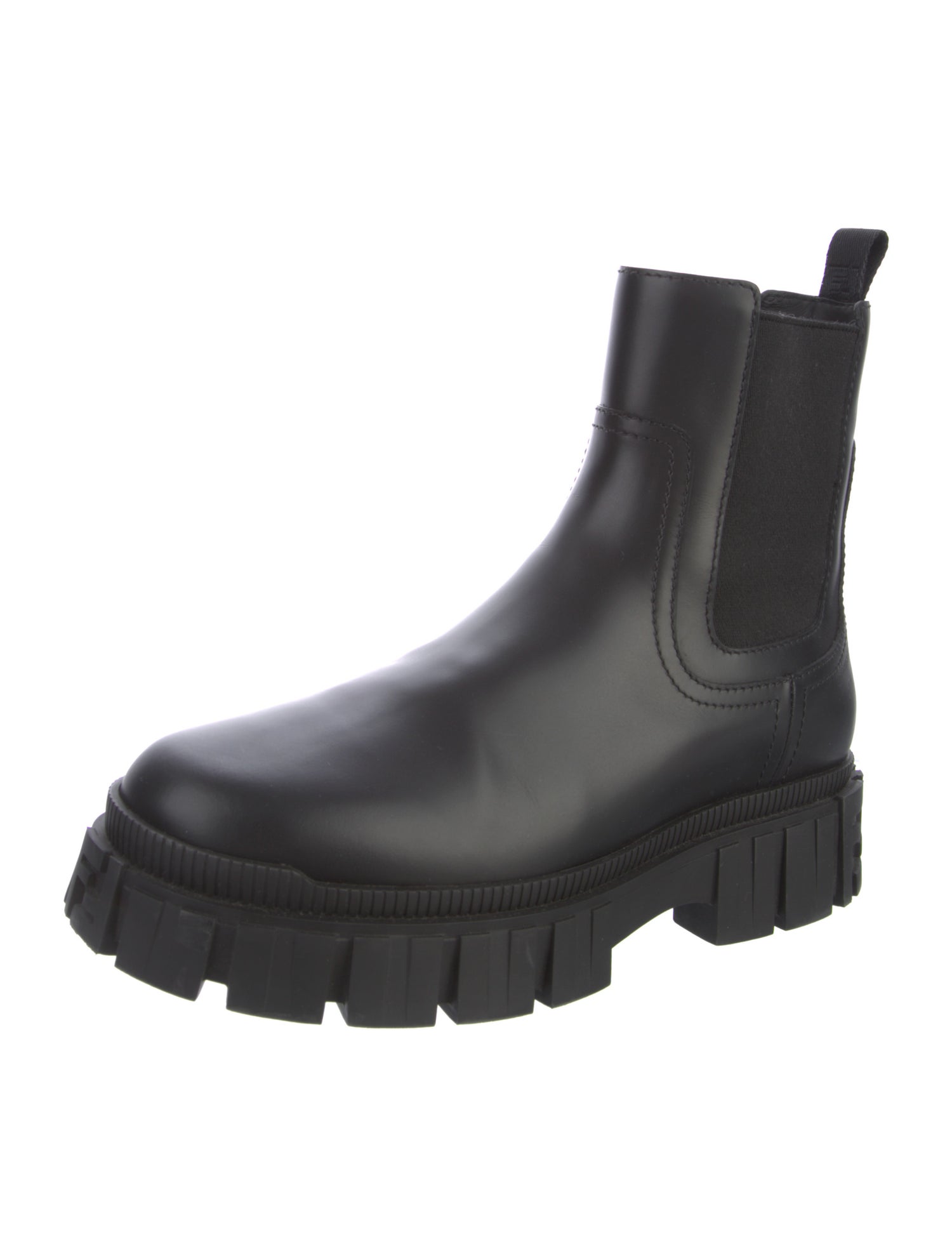 Fendi Zucca FF Logo Leather Chelsea Boots