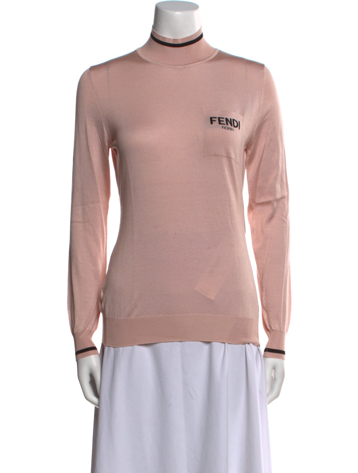 Fendi Silk Mock Neck Sweater