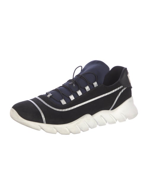 Fendi Suede Colorblock Pattern Sneakers