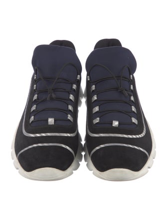 Fendi Suede Colorblock Pattern Sneakers