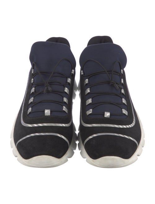 Fendi Suede Colorblock Pattern Sneakers