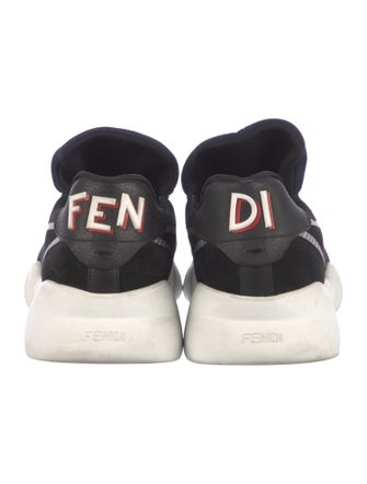 Fendi Suede Colorblock Pattern Sneakers