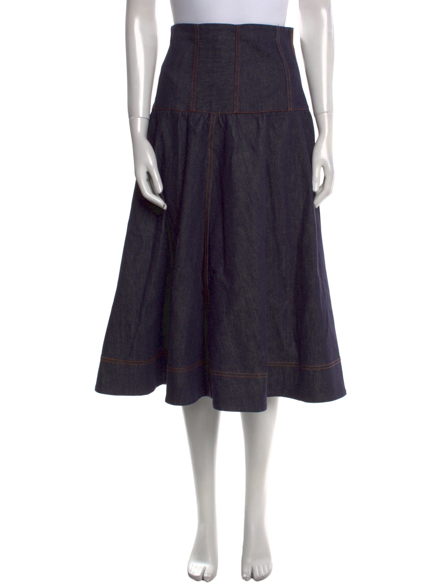 Fendi Embroidered Accent Midi Length Skirt