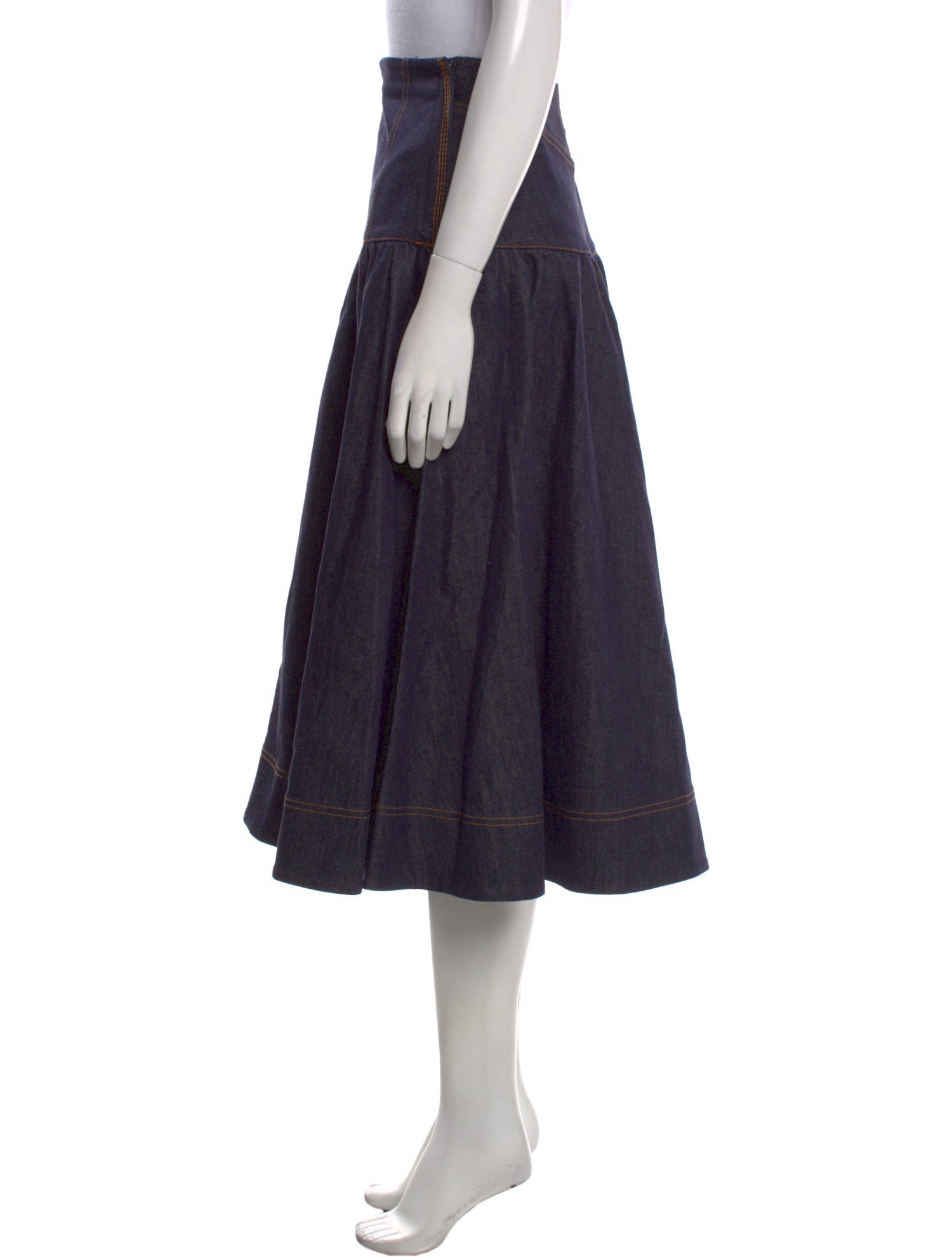 Fendi Embroidered Accent Midi Length Skirt