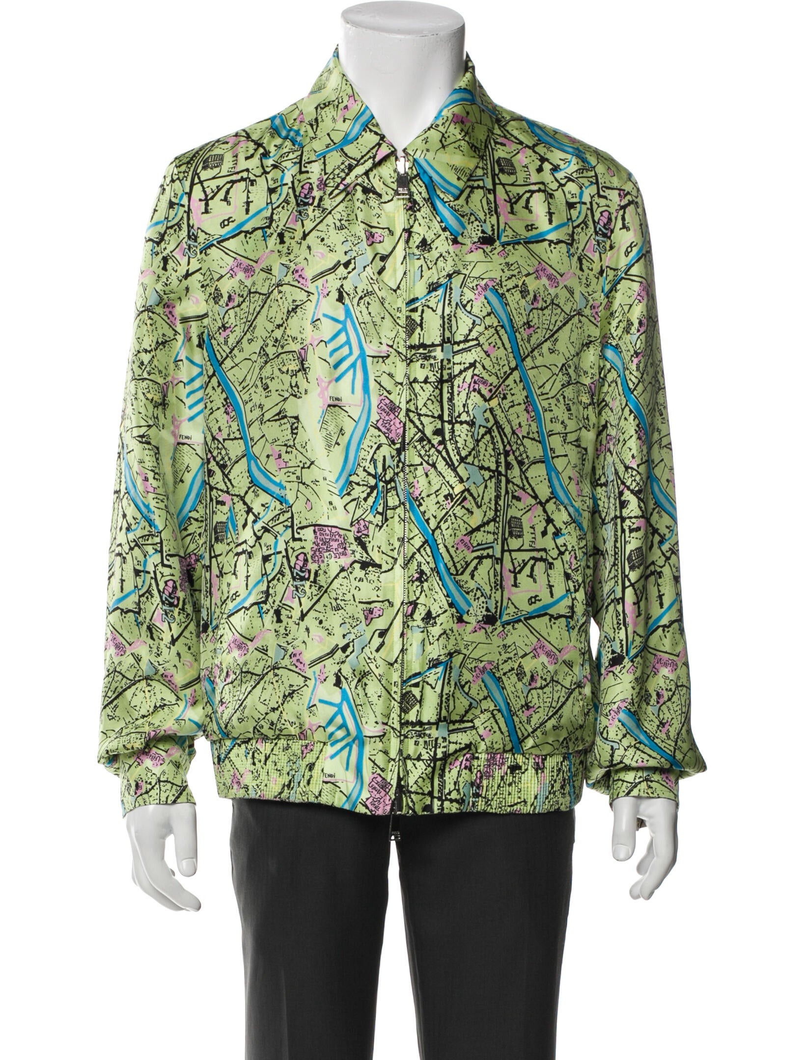 Fendi Silk Animal Print Trucker Jacket w/ Tags