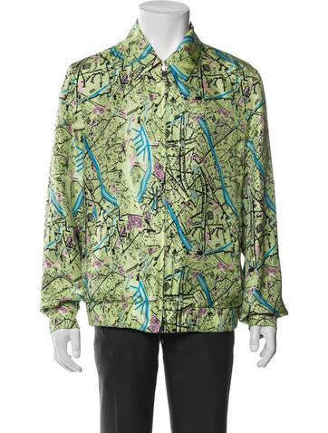 Fendi Outerwear Silk Animal Print Trucker Jacket Us40, It50 | L