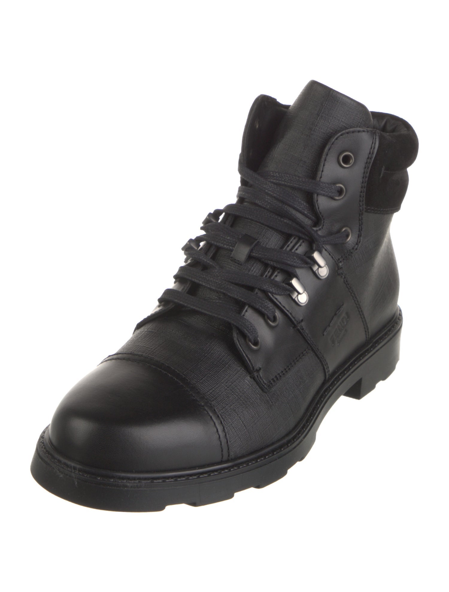 Fendi Leather Leather Trim Embellishment Sneakers