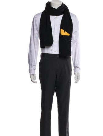 Fendi Virgin Wool Monsters Motif Scarf