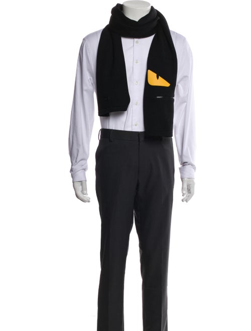 Fendi Virgin Wool Monsters Motif Scarf