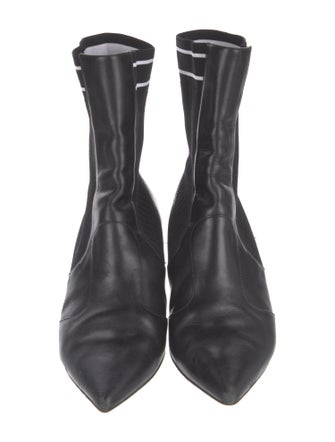 Fendi Leather Graphic Print Sock Boots