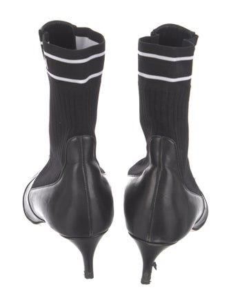 Fendi Leather Graphic Print Sock Boots