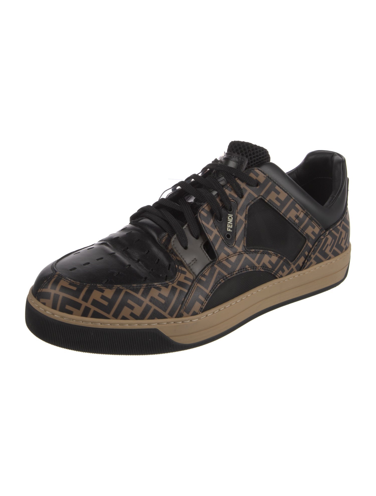 Fendi Zucca FF Logo Leather Sneakers