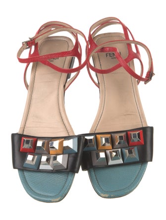 Fendi Leather Studded Accents Espadrilles