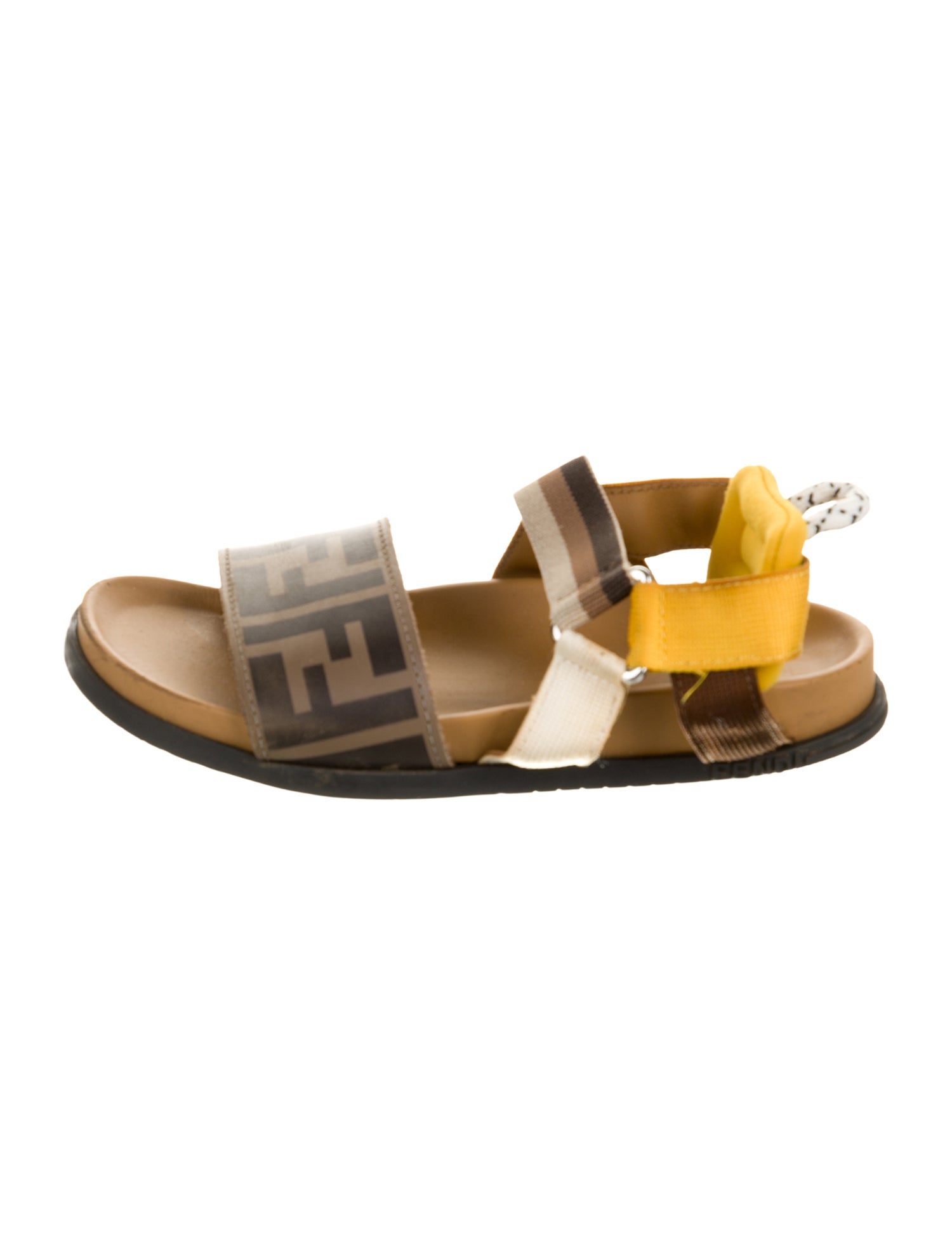 Fendi Girls' Leather FF Sandals