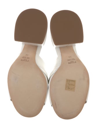 Fendi Zucca FF Logo Leather Slides