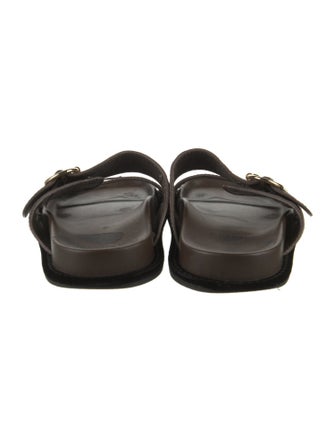 Fendi Zucca FF Logo Leather Slides