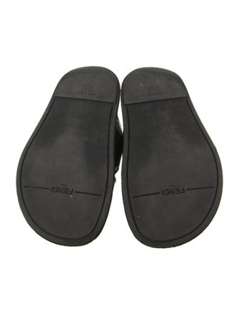 Fendi Zucca FF Logo Leather Slides
