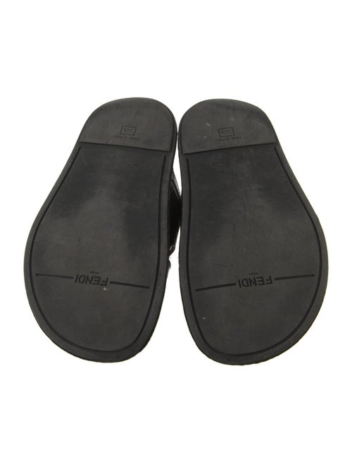 Fendi Zucca FF Logo Leather Slides