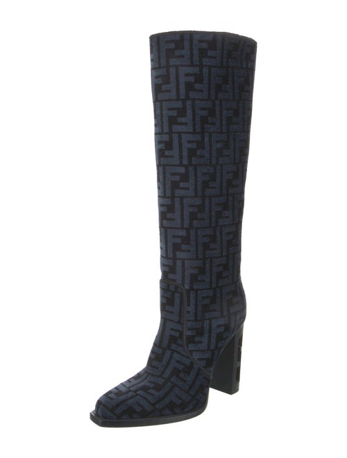 Fendi Zucca FF Logo Terry Cloth Boots