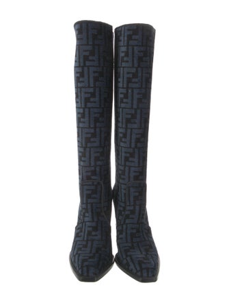 Fendi Zucca FF Logo Terry Cloth Boots