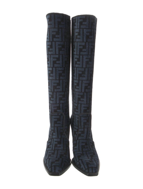 Fendi Zucca FF Logo Terry Cloth Boots