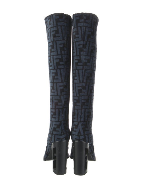 Fendi Zucca FF Logo Terry Cloth Boots