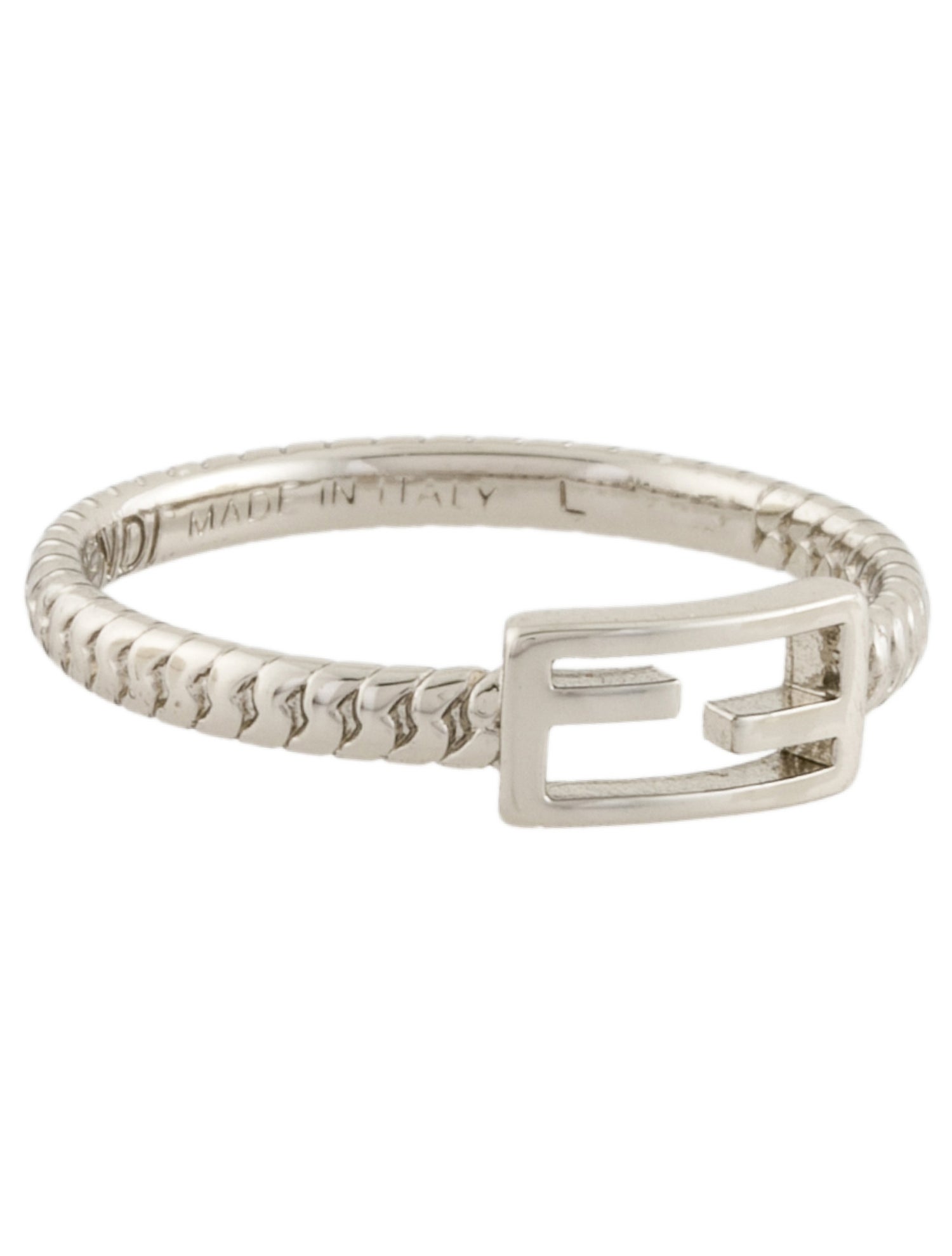 Fendi Baguette Argent Band Ring
