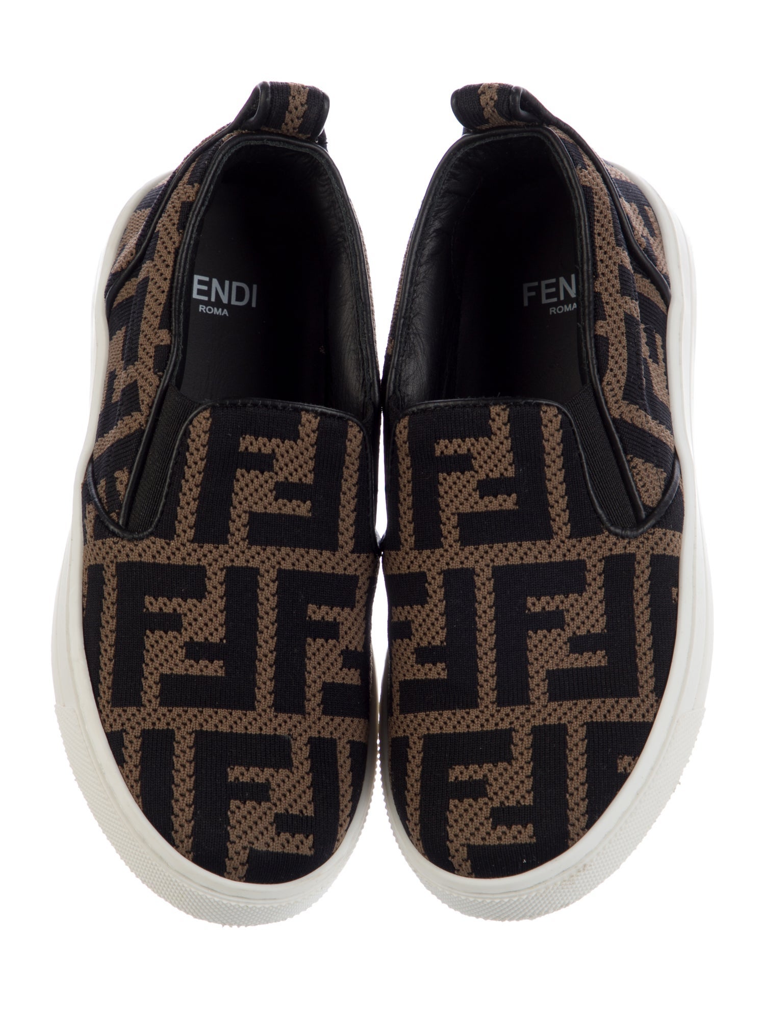 Fendi Girls' Zucca Slip On Sneakers
