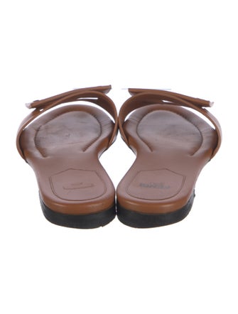 Fendi Zucca FF Logo Leather Slides