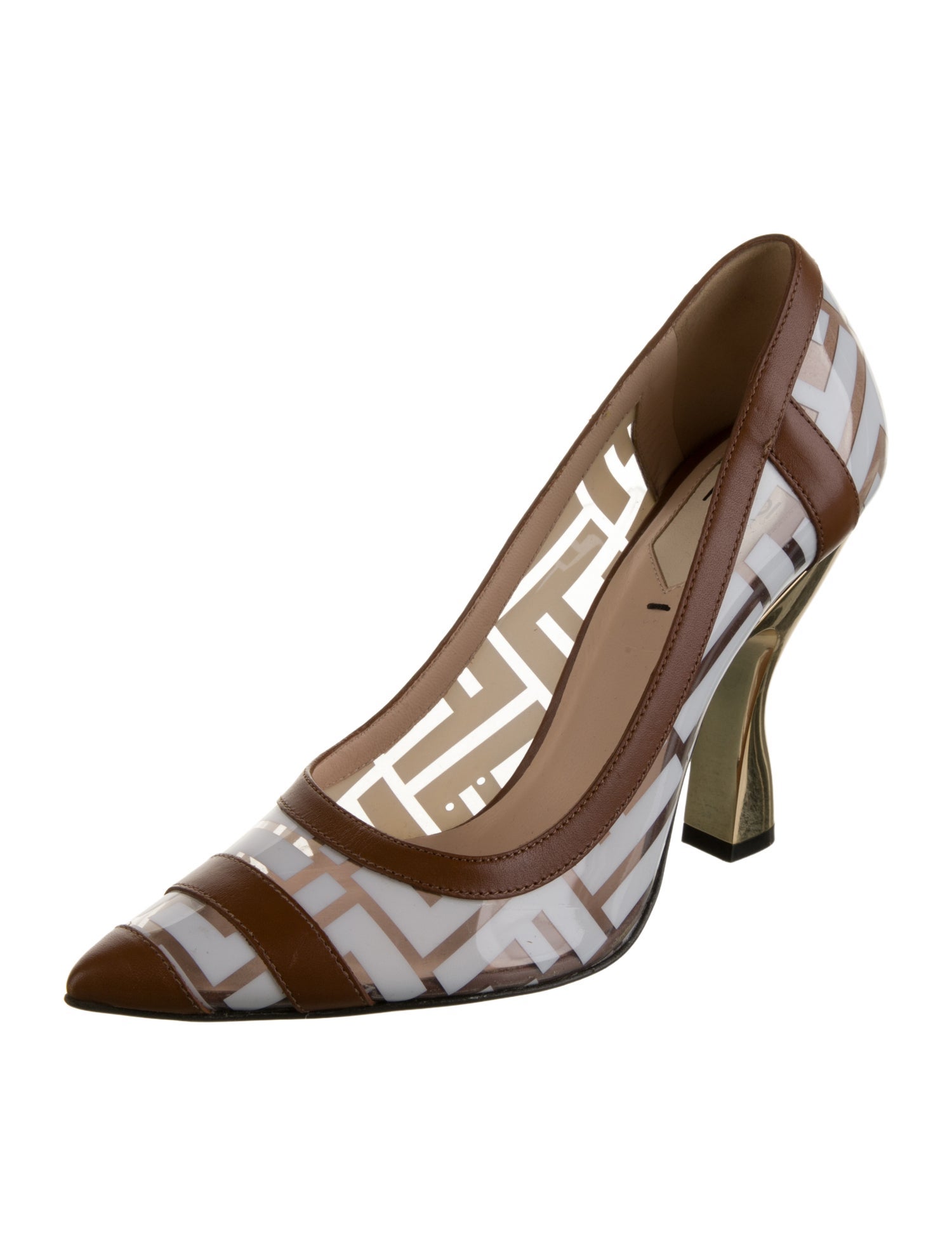 Fendi Zucca FF Logo PVC Slingback Pumps