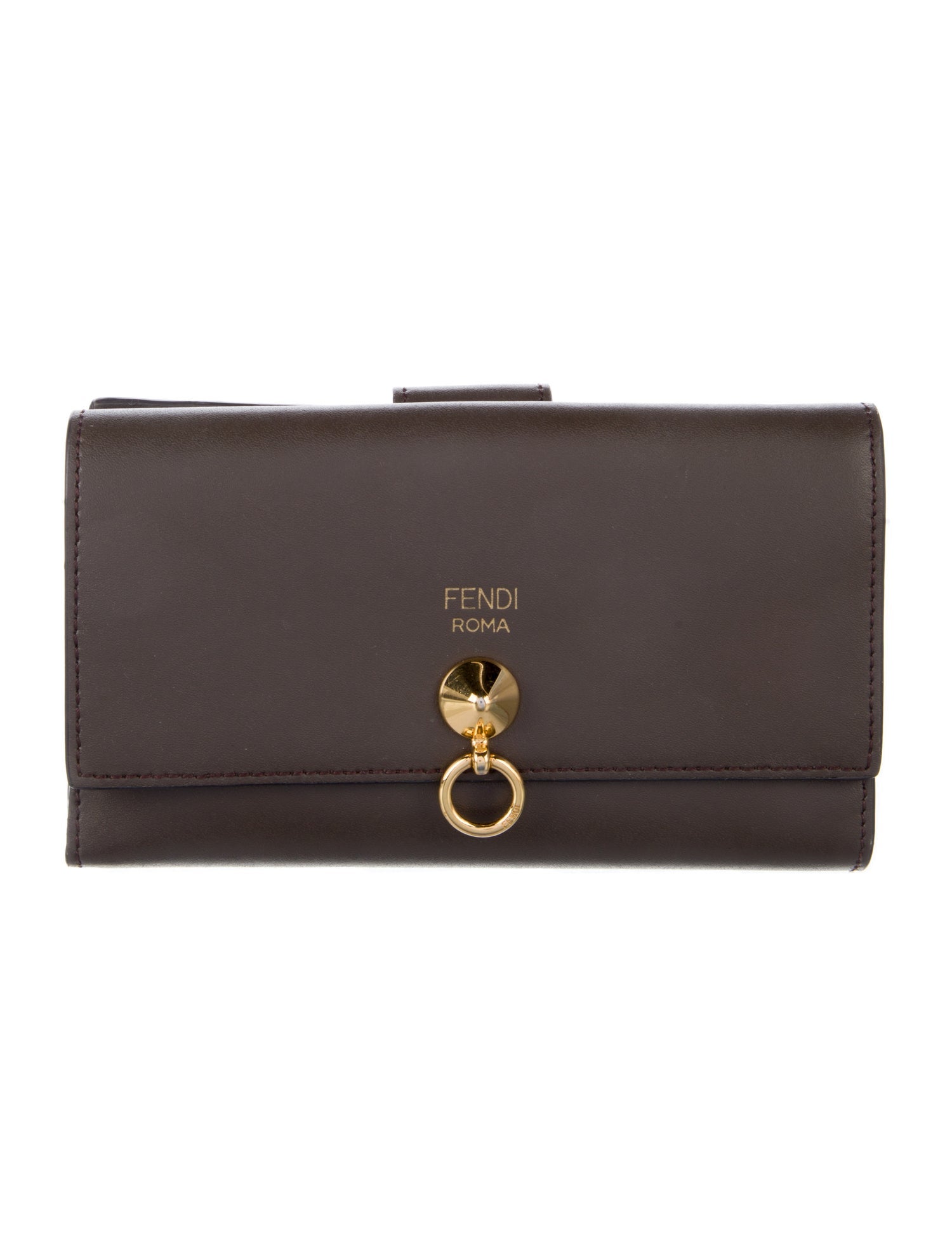 Fendi By The Way Leather Compact Leather Continental Wallet