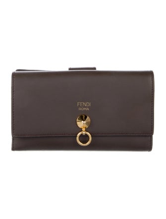 Fendi By The Way Leather Compact Leather Continental Wallet