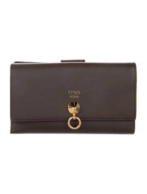 Fendi By The Way Leather Compact Leather Continental Wallet