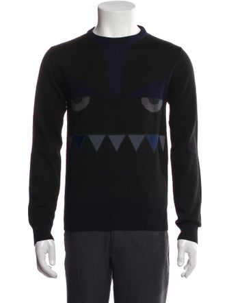 Fendi Monsters Motif Wool Pullover