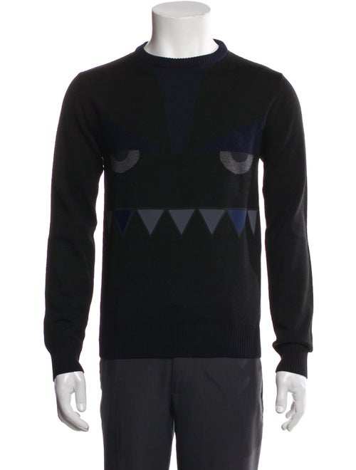 Fendi Monsters Motif Wool Pullover