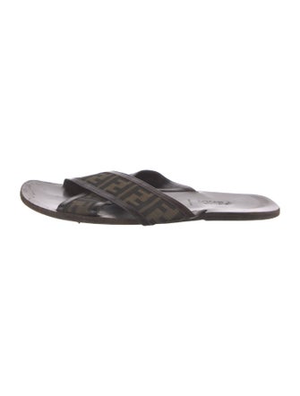 Fendi Leather Printed Slides