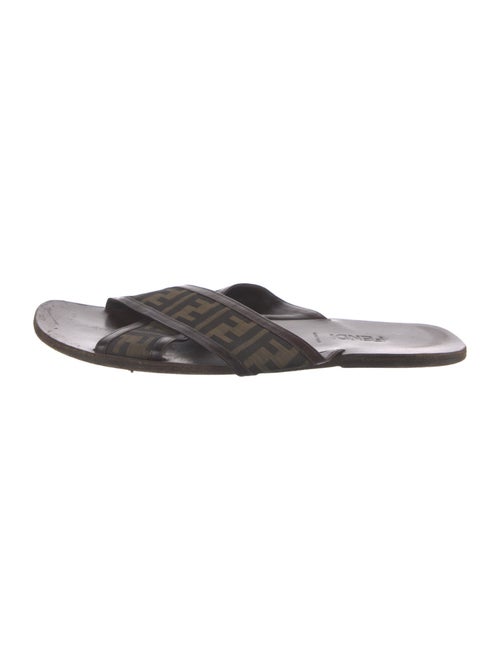 Fendi Leather Printed Slides