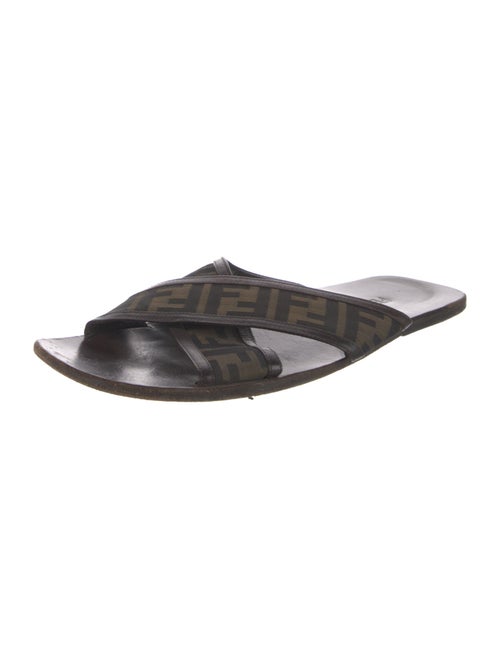 Fendi Leather Printed Slides