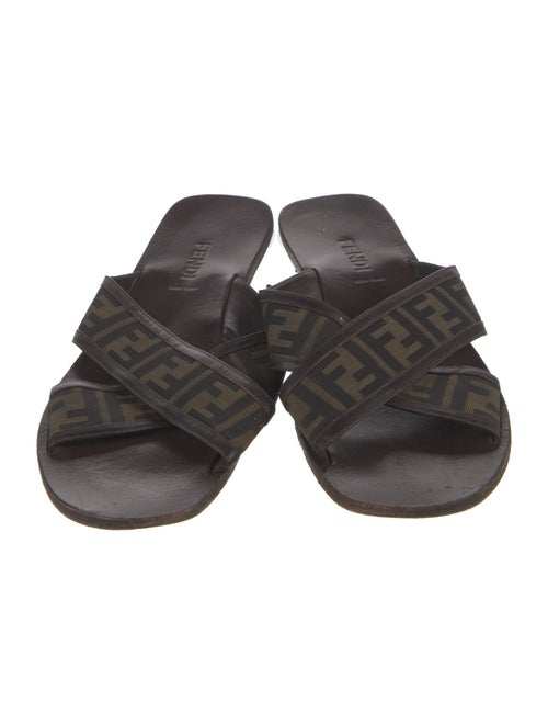 Fendi Leather Printed Slides