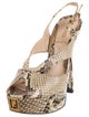 Fendi Python Animal Print Slingback Pumps